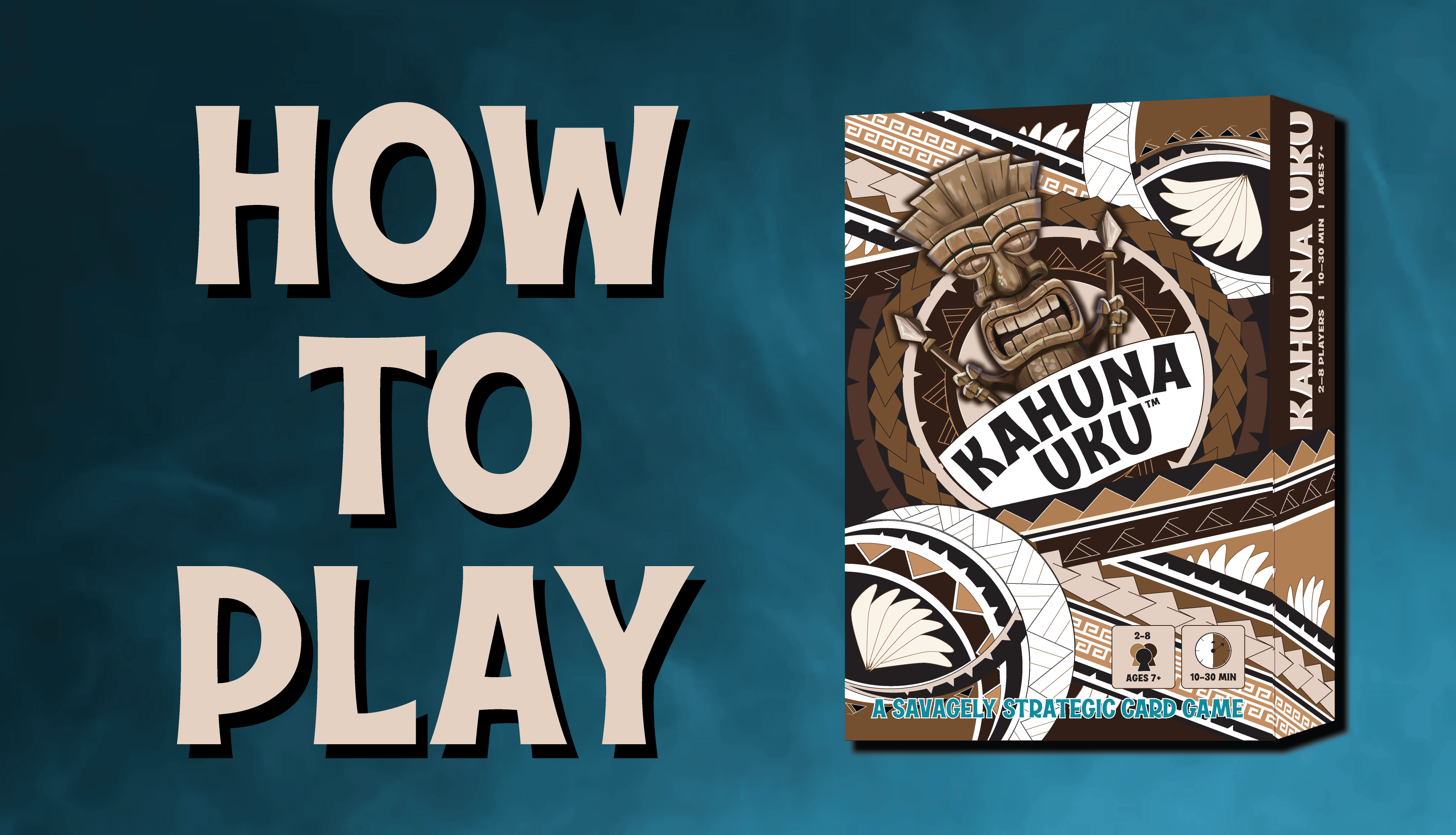 Load video: Learn to play Kahuna Uku, a savage strategic card game, in seven minutes. Watch our how-to-play video to become a fast savant of the Kahuna Uku rules.